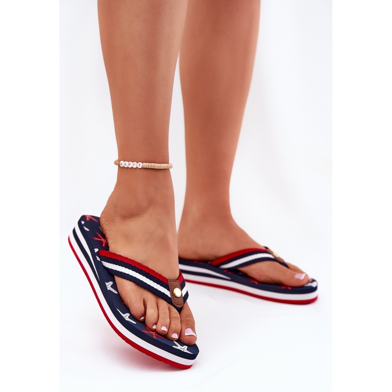 Flip pour femmes -flops sur les coins Big Star RR274A127 Bleu marine 2
