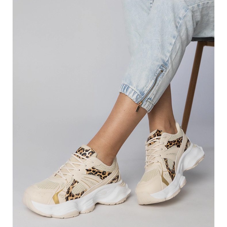 Panther Sports Sneakers sur une semelle massive beige 2