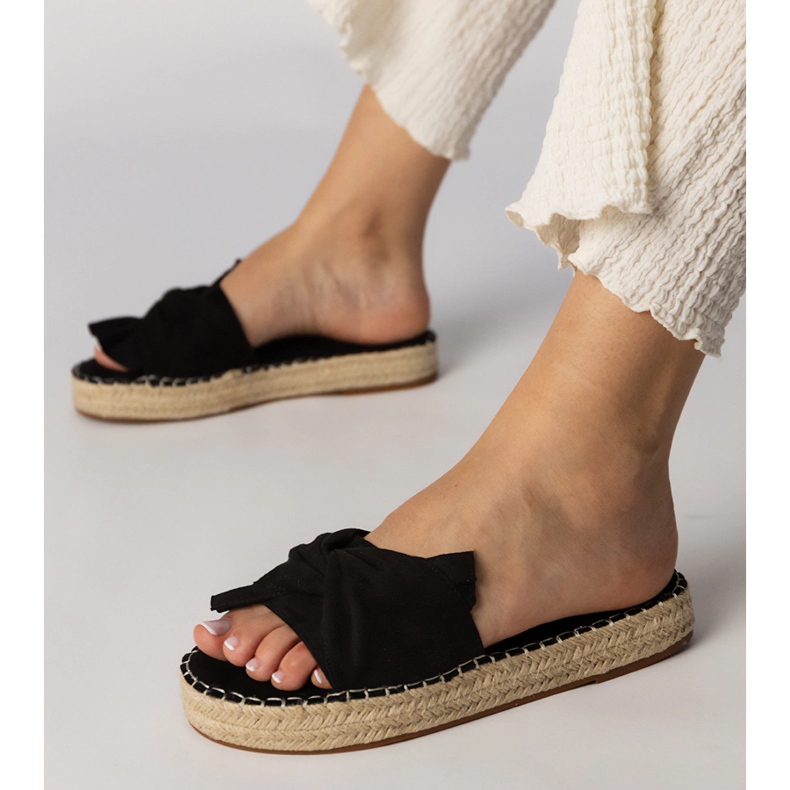 Espadrilles noires avec un arc le noir 1