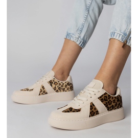 Baskets pour femmes beige-pantant 1