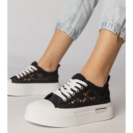 Sneakers noirs baskets pour femmes le noir 1