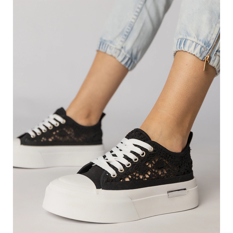 Sneakers noirs baskets pour femmes 1