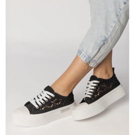 Sneakers noirs baskets pour femmes le noir 2