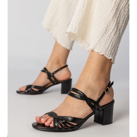 Sandales à talons hauts pour femmes noires le noir 1