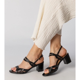 Sandales à talons hauts pour femmes noires 2