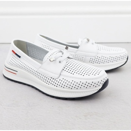 Evento Chaussures en cuir pour femmes Openwork Event White Event 8443 blanche 3