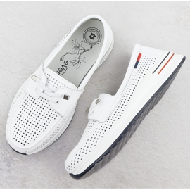 Evento Chaussures en cuir pour femmes Openwork Event White Event 8443 blanche 4