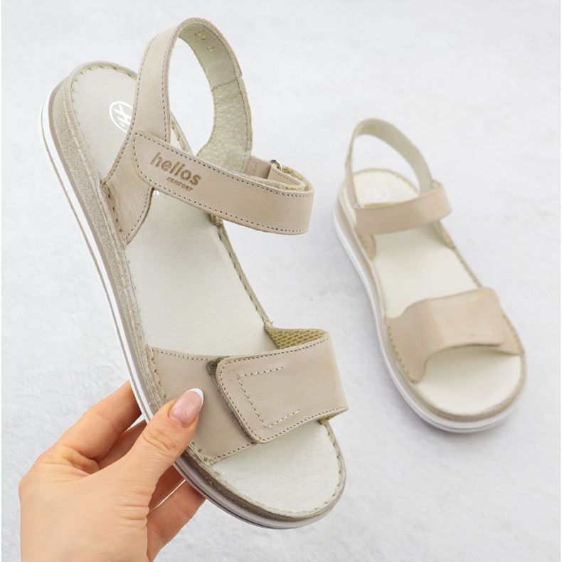 Helios Sandales en cuir féminine pour les hélios beige 155 1