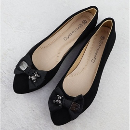 Ballerines féminines avec un arc noir Potocki BB23310 le noir 3