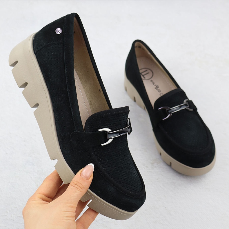 Chaussures en cuir pour femmes pour mariages noirs Filippo 7002 le noir 1