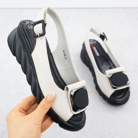 Sandales en cuir féminine sur la crème de coin Artiker 56C1565 crémeux 1
