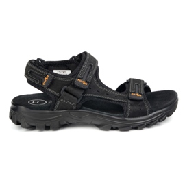 Filippo Sandales en cuir noir MS7038 le noir 1