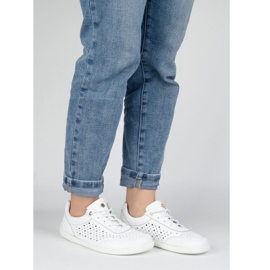 Olivier Femmes aux pieds nus baskets minimalistes 1769pol Openwork White blanche 1