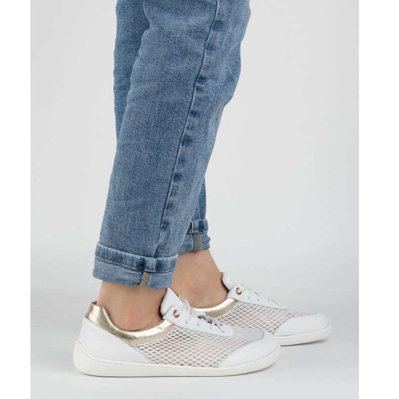 Olivier Barefoot Women's Minimalist Shoes Sneakers 1769pol with White Net blanc 1