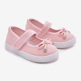 Ballerines pour enfants avec un arc rose 1
