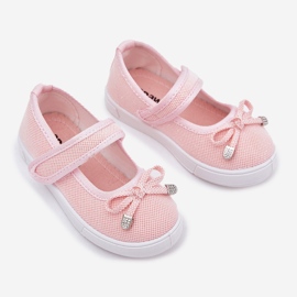 Ballerines pour enfants avec un arc rose 2