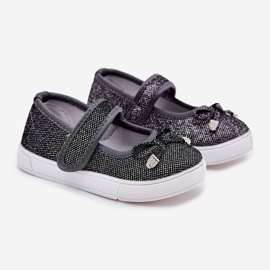 Ballerines pour enfants avec un arc noir 1