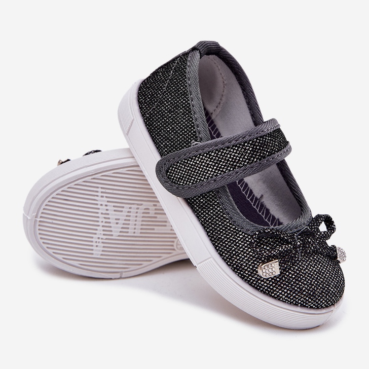 Ballerines pour enfants avec un arc noir le noir 2
