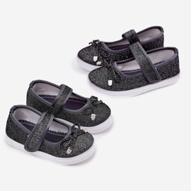 Ballerines pour enfants avec un arc noir le noir 4