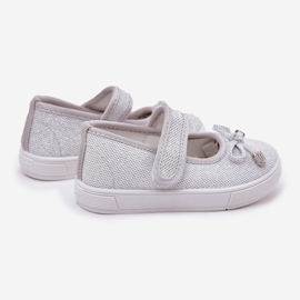 Ballerines pour enfants avec un arc en argent 2