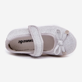 Ballerines pour enfants avec un arc en argent 3