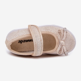 Ballerines pour enfants avec un arc d'or doré 2