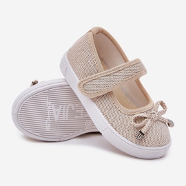 Ballerines pour enfants avec un arc d'or 3