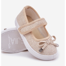 Ballerines pour enfants avec un arc d'or 4
