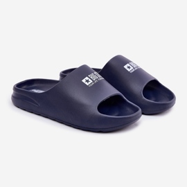 Slippers de mousse masculine avec le logo Big Star RR174A014 Navy Blue bleu 1