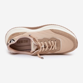 Sneakers en daim féminin sur la plate-forme Big Star RR274A345 Hi-Poly Dark-Line beige 2