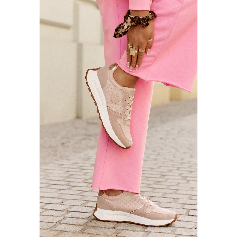 Sneakers féminins sur la plate-forme Big Star RR274489 Système rose Hi-Polish 2