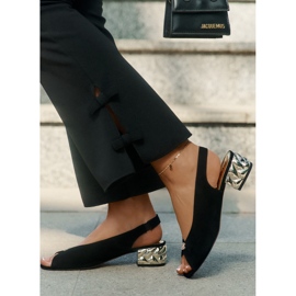 Sandales féminines élégantes en daim Chebello 4724 noir le noir 5