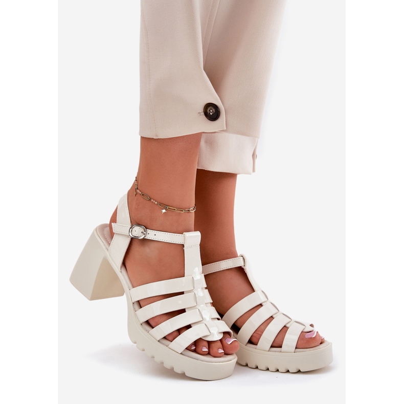 Sandales en cuir pour femmes peintes sur le poteau de mendiant Vinceza 66621 Light beige 1 Sandales en cuir pour femmes peintes sur le poteau de mendiant Vinceza 66621 Light beige 1