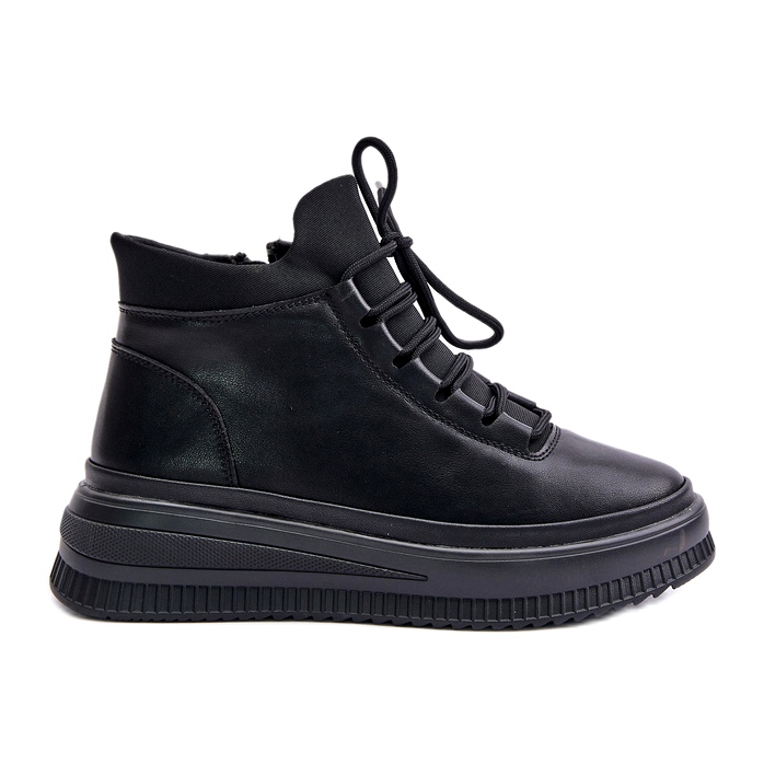 Artiker 55C1041 Chaussures de sport à plateforme en cuir léger, noir le noir 4