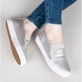 L&H Slipons d'argent gris 1