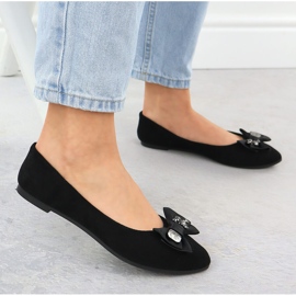 Ballerines féminines avec un arc noir Potocki BB23310 le noir 5