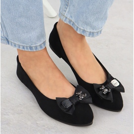 Ballerines féminines avec un arc noir Potocki BB23310 le noir 6