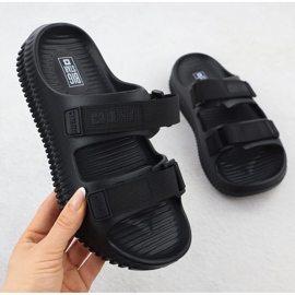 Black Big Star RR274A527 BEACH Velcro tongs Flip Flops noir 1
