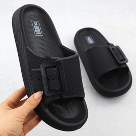 Les tongs sportifs féminins sur une semelle épaisse noire Big Star RR274A571 le noir 1