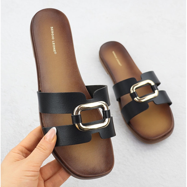 Flip pour femmes -flops avec décoration noire Sergio Leone SK077H le noir 1