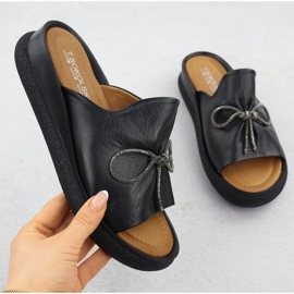 Summies d'été en cuir féminin Black T.Sokolski L25-154 noir 1