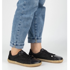 WASAK Chaussures aux pieds nus pour femmes en cuir minimaliste 0771W Jean noir le noir 2