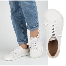 WASAK Chaussures aux pieds nus pour femmes en cuir minimaliste 0771W blanc 1