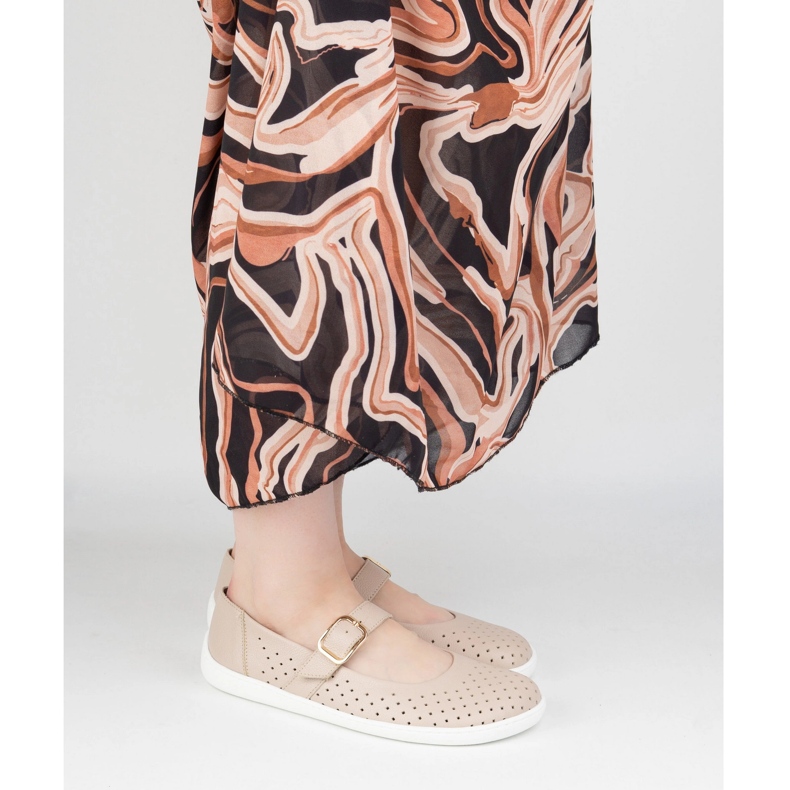 Barefoot Women's Ballerinas Olivier 1770pol en cuir avec boucle beige 2