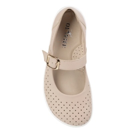 Barefoot Women's Ballerinas Olivier 1770pol en cuir avec boucle beige 1