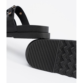 Seastar Des pantoufles de femmes noires décorées de trois rayures avec des strass le noir 2