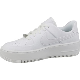 Chaussures Nike Air Force 1 Sage Low AR5339-100 en cuir blanc blanche 1