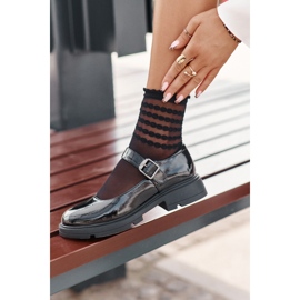 Chaussures pour femmes verni avec ceinture noire Vinceza 62179 4