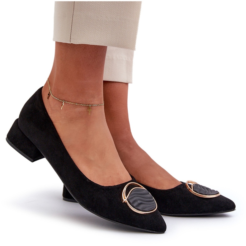 Pompes pour femmes à faible talon avec eco-eco-s.barski kv27-037 noir 5