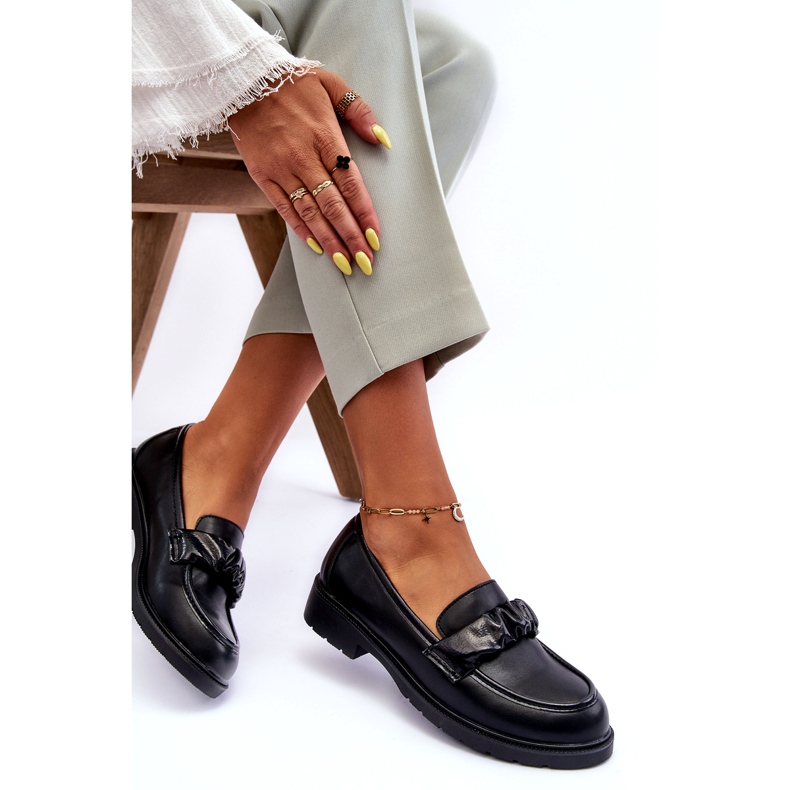 S.Barski Mocassins en cuir à thèmes noirs avec décoration S. Barski HY335 3